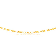 Load image into Gallery viewer, 9ct Yellow Gold Figaro 1:3 80 Gauge 50cm chain