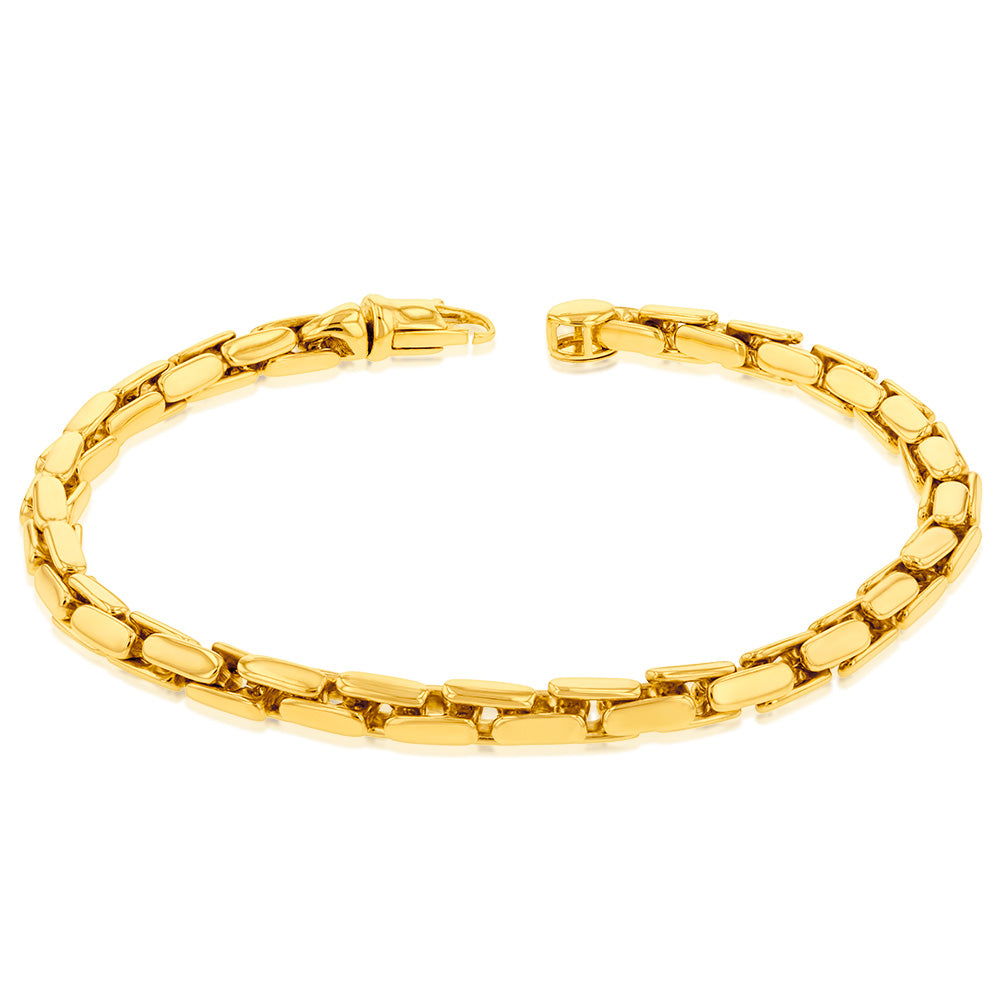 9ct Yellow Gold Fancy Heavy Chain 19cm Bracelet