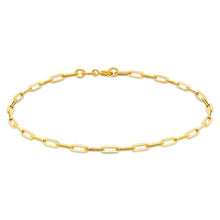 Load image into Gallery viewer, 9ct Yellow Gold Small Paperclip 18.4cm Bracelet