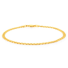 Load image into Gallery viewer, 9ct Yellow Gold Curb Bevelled Flat 100 Gauge 21cm Bracelet