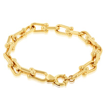Load image into Gallery viewer, 9ct Yellow Gold Chunky Links Boltring 19cm Bracelet