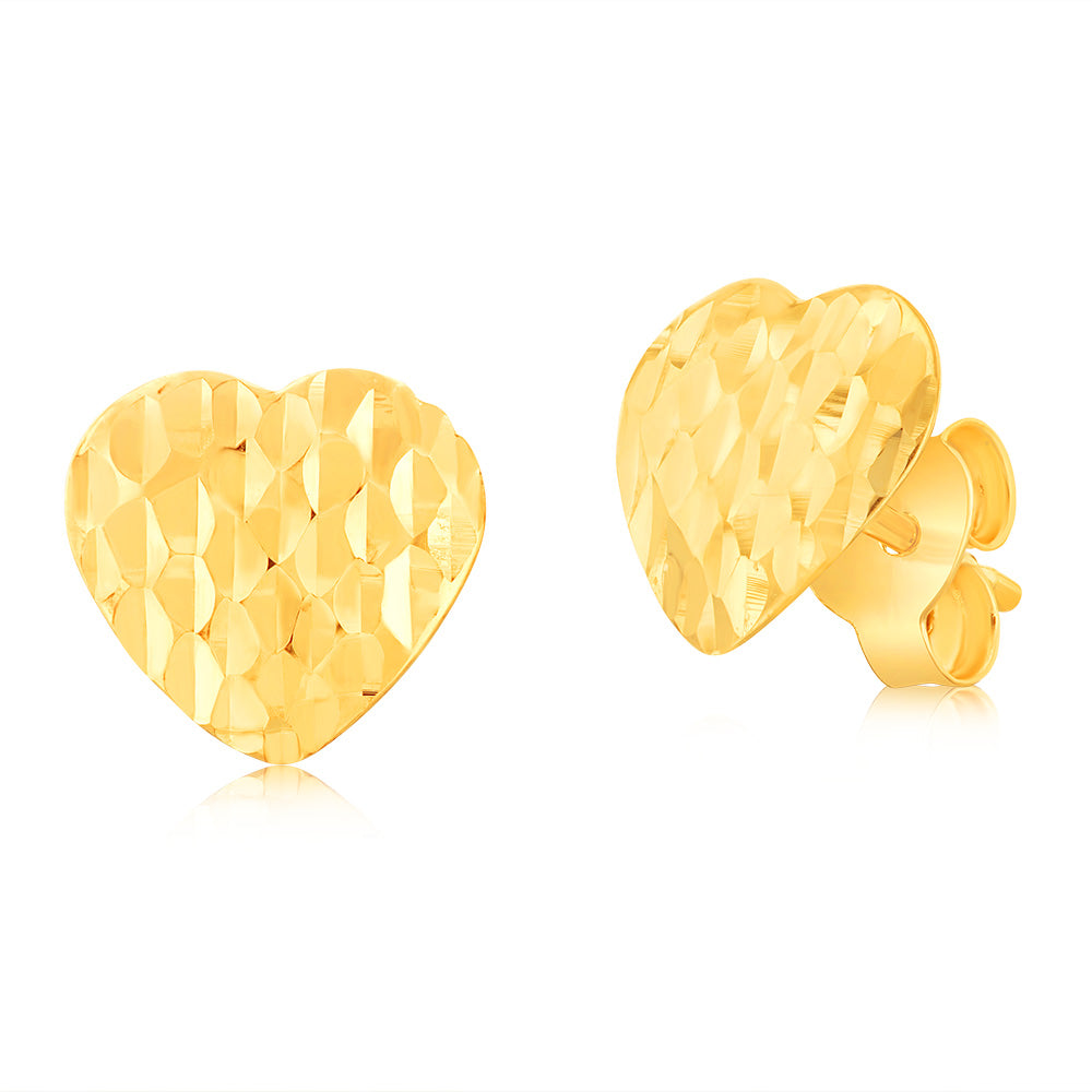 thumbnail image 2 of 9ct Yellow Gold Heart Stud Earrings By Old English Jewellers - Gift Boxed 2 of 6