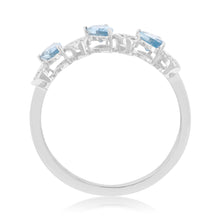 Load image into Gallery viewer, 14ct White Gold 0.63ct Aquamarine and Diamond Pearl Fancy Ring