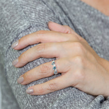 Load image into Gallery viewer, 14ct White Gold 0.63ct Aquamarine and Diamond Pearl Fancy Ring