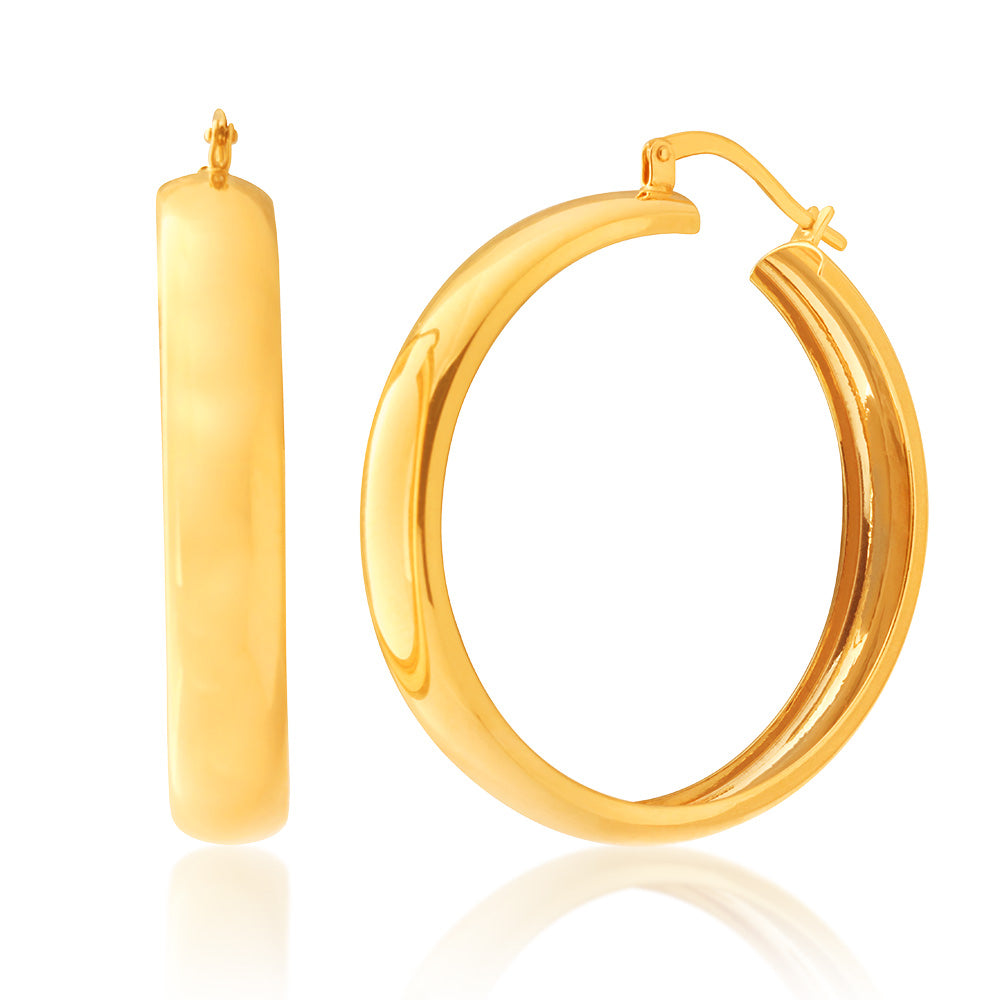 9ct Yellow Gold-Filled 30mm Hoop Earrings