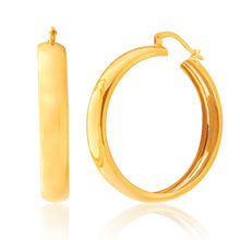 Load image into Gallery viewer, 9ct Yellow Gold-Filled 30mm Hoop Earrings