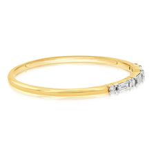 Load image into Gallery viewer, 9ct Yellow Gold 0.10 Carat Diamond Eternity Ring with 4Brilliant &amp; 3Baguette Diamonds