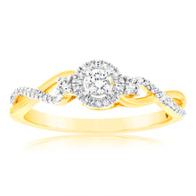 Load image into Gallery viewer, 1/6 Carat Diamond Ring in 10ct Yellow Gold