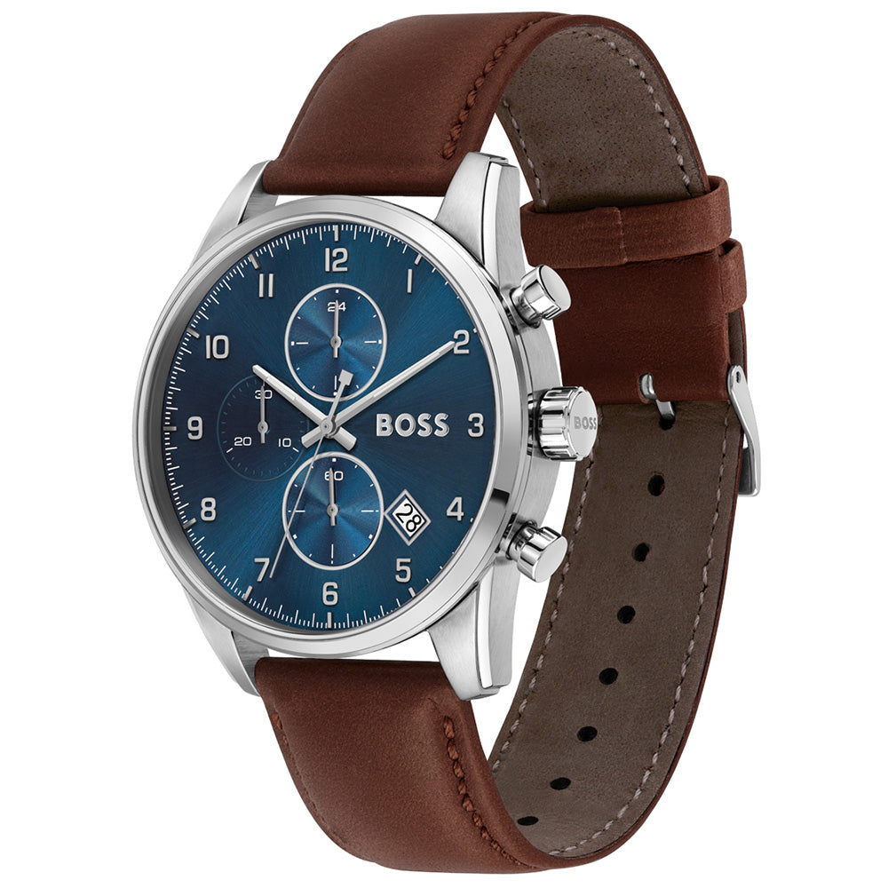 Hugo Boss 1513940 Skymaster Leather Mens Watch