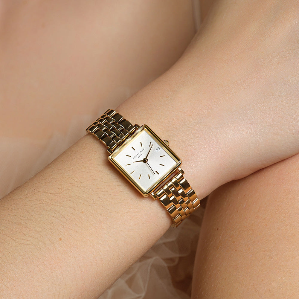 Rosefield QMWSG-Q021 Mini Boxy Gold Tone Ladies Watch