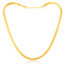 Load image into Gallery viewer, Sterling Silver Gold Plated Herringbone 37+3cm Chain