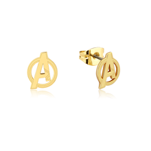 Load image into Gallery viewer, Disney Sterling Silver 14ct Gold Plated The Avengers Stud Earrings