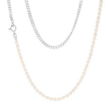 Load image into Gallery viewer, Sterling Silver Simulated Pearls 45cm Chain