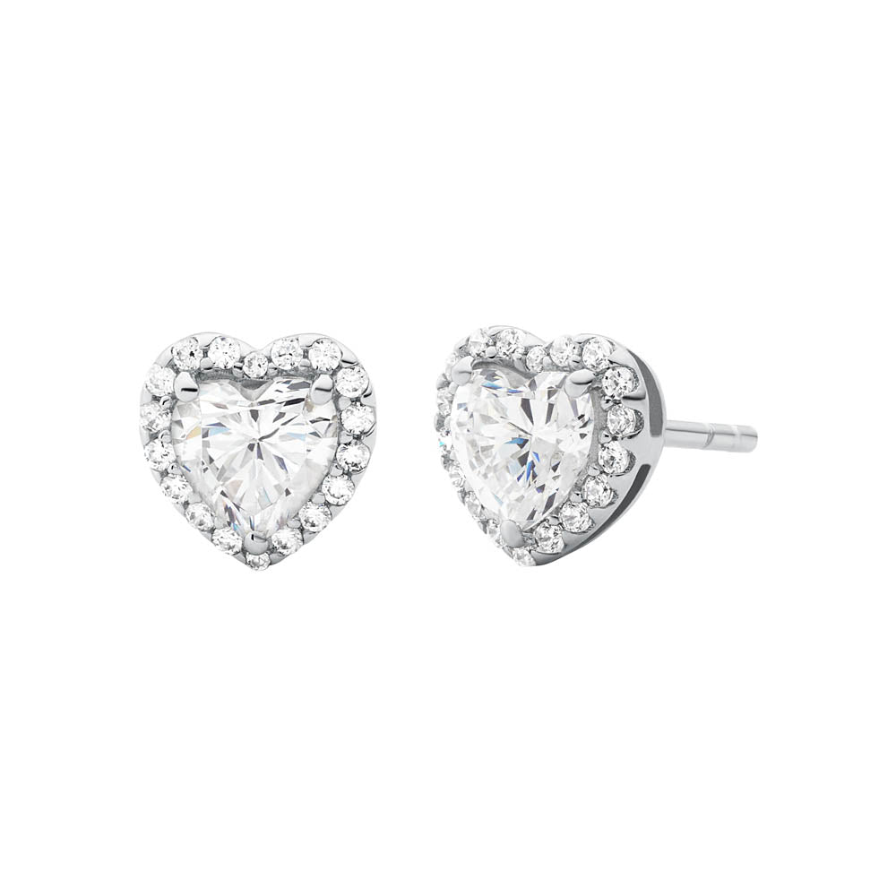 Michael Kors Sterling Silver Premium Heart Stud Earring