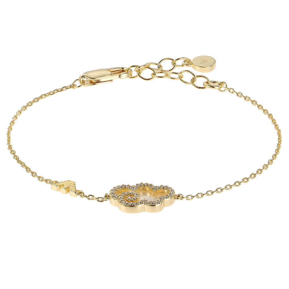 Emporio Armani Gold Plated Brass Sentimental Mother Of Pearl Bracelet