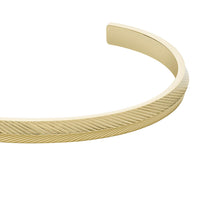Load image into Gallery viewer, Fossil Yellow Gold Plated Stainless Steel Harlow Open Bangle