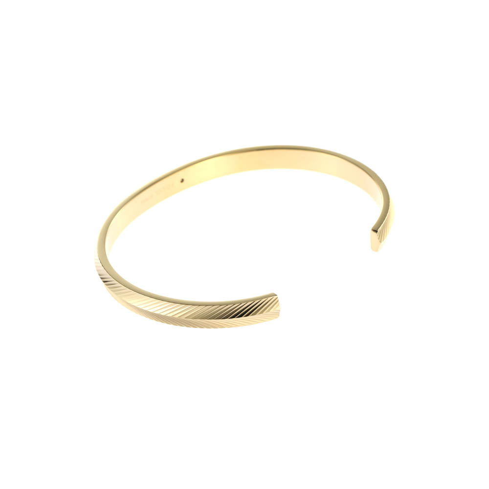 Fossil Yellow Gold Plated Stainless Steel Harlow Open Bangle