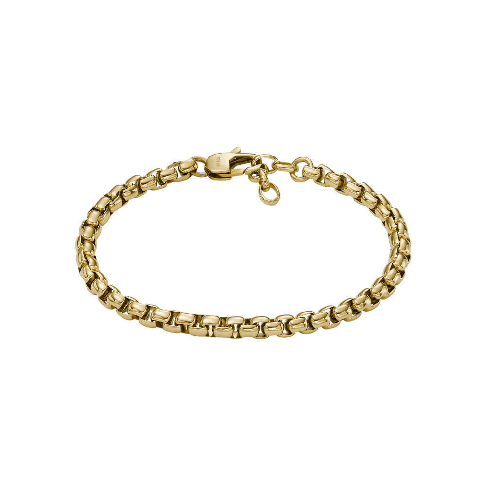 Fossil Yellow Gold Plated Stainless Steel Jewelry 20+2cm Bracelet