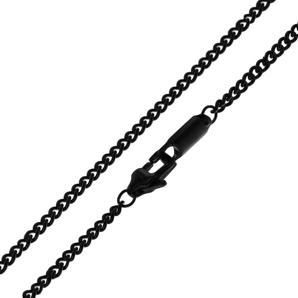 Emporio Armani Silver And Black Pendant On Chain