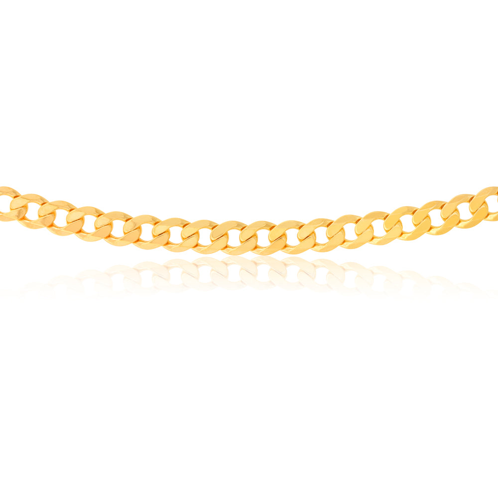9ct Yellow Gold Curb Chain 50cm in 150 Gauge