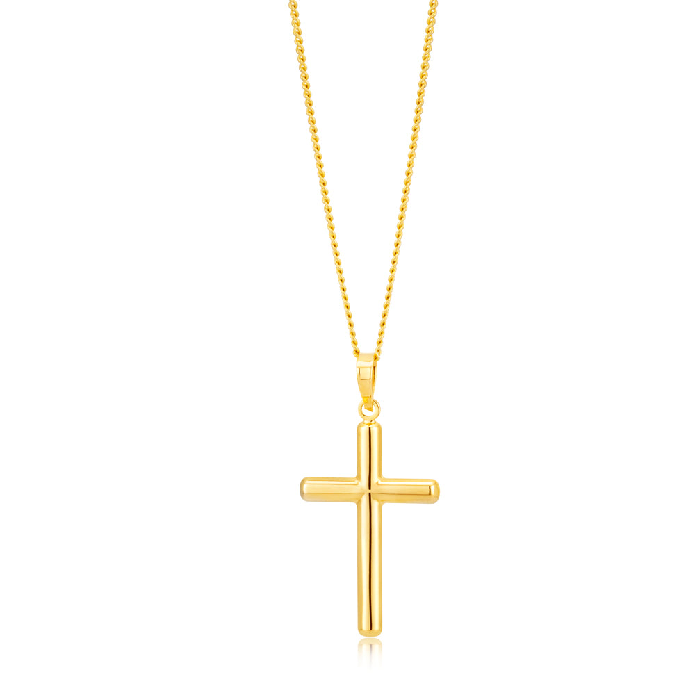 9ct Yellow Gold Plain Cross Pendant – Shiels Jewellers