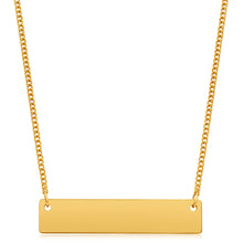 Load image into Gallery viewer, 9ct Yellow Gold Silver Filled Bar Pendant With 45cm Chain