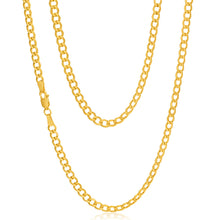 Load image into Gallery viewer, 9ct Yellow Gold Silver Filled Flat 55cm Curb Chain