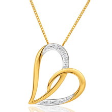 Load image into Gallery viewer, 9ct Radiant Yellow Gold Diamond Pendant With Chain