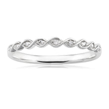 Load image into Gallery viewer, 9ct White Gold Diamond Ring with  9 Brilliant Diamonds