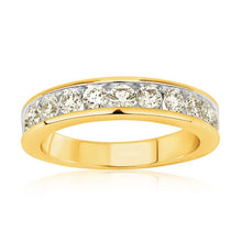Load image into Gallery viewer, 9ct Yellow Gold 1 Carat Diamond Ring with 11 Brilliant Diamonds