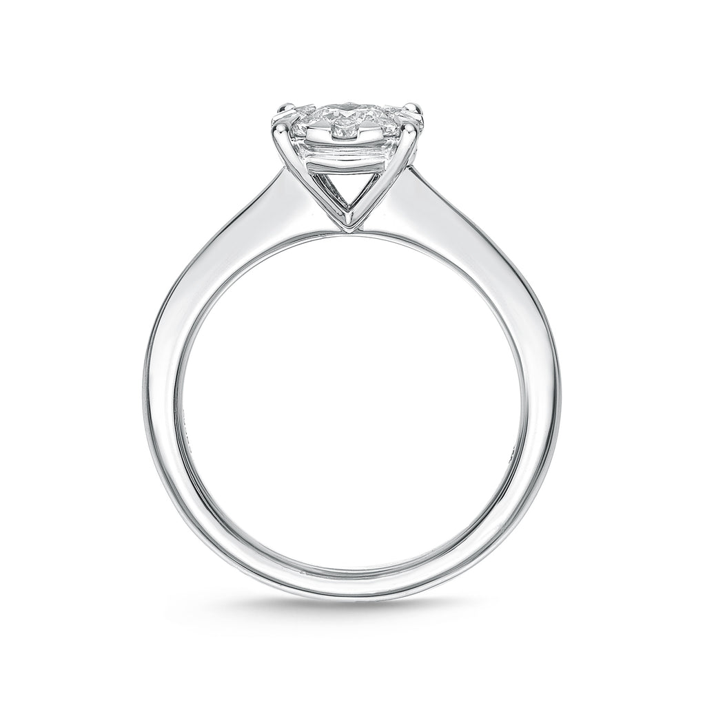 Memoire 18ct White Gold 0.30 Carat Diamond Bouquet Solitaire Ring