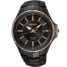 Load image into Gallery viewer, Seiko Coutura SNE516P  Black and Rose Solar Watch