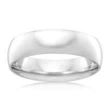 Load image into Gallery viewer, 9ct White Gold 6mm Comfort Fit Ring. Size Z