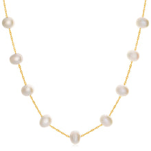 Load image into Gallery viewer, 14ct Yellow Gold 6mm White Freshwater Pearl 45cm Necklace