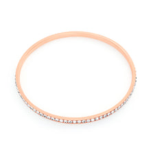 Load image into Gallery viewer, Stainless Steel Rose Gold Plated Crystal 3mmx65mm Bangle