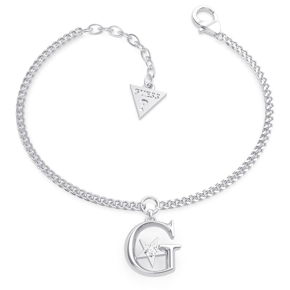 GUESS Stainless Steel G Logo & Star Small Chain Bracelet