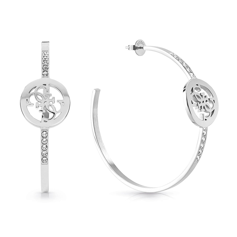 Guess Stainless Steel 50mm Hoop Round 4G Earrings – Shiels Jewellers