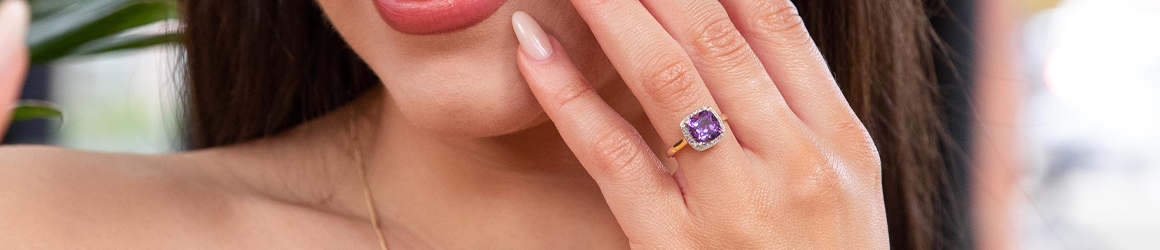 Mens gold best sale amethyst ring