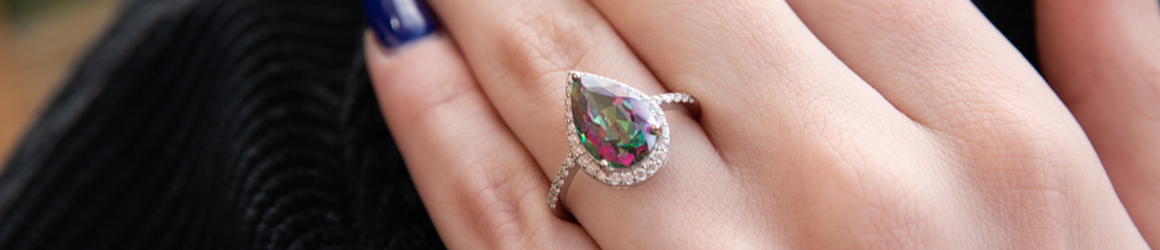 925 Sterling Silver Rainbow Mystical Fire Topaz Wedding Engagement Ring  Size 9 | eBay