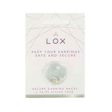 Load image into Gallery viewer, Lox Silver Tone Secure Earring Backs Two Pairs Pack
