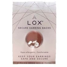 Load image into Gallery viewer, Lox Rose Gold Tone Secure Earring Backs Two Pairs Pack