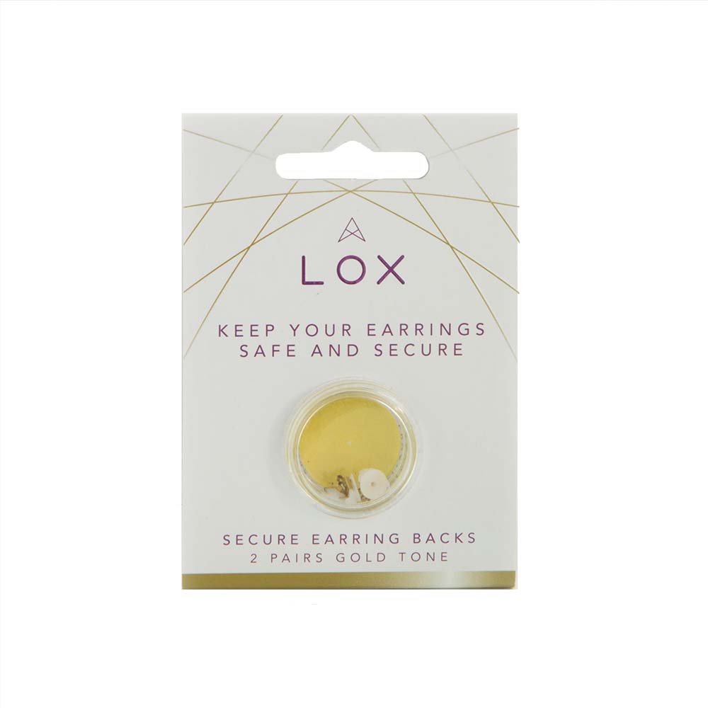 Lox Gold Tone Secure Earring Backs Two Pairs Pack