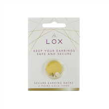 Load image into Gallery viewer, Lox Gold Tone Secure Earring Backs Two Pairs Pack