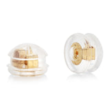 Two Pair Silicone Earring Backs in 9ct Yellow Gold