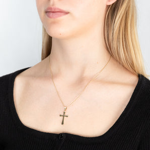 9ct Yellow Gold Plain Cross Pendant