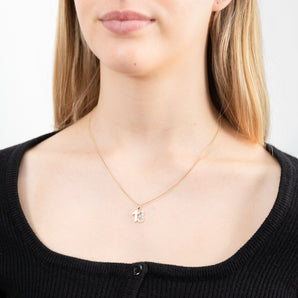 9ct Yellow Gold Number 13 Pendant with Natural Diamonds