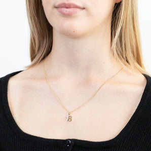 9ct Yellow Gold Number 18 Pendant Natural Diamonds