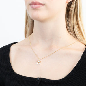 9ct Yellow Gold Number 21 Pendant with Natural Diamonds