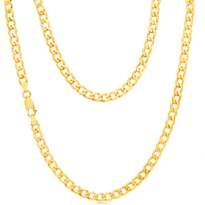 9ct Yellow Solid Gold Curb Chain 50cm in 150 Gauge