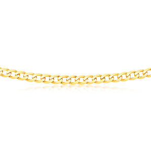 9ct Yellow Solid Gold Curb Chain 50cm in 150 Gauge